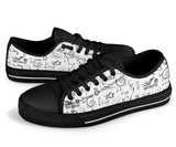 White on Black Open Road Girl Scatter Canvas Shoes