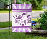 Open Road Girl with Stripes Garden or House FLAG ONLY, 7 COLORS
