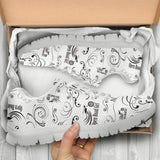 White Scatter Design Tennis Shoes with White Soles, 2 COLORS