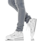 Black & White Scatter Hi Tops Open Road Girl with White Sole