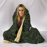 GREEN//Black Open Road Girl Hooded Blanket, 2 Sizes