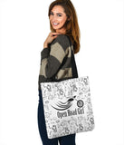 White and Black Scatter Cloth Tote
