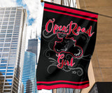 Open Road Girl on Motorcycle Garden or House FLAG ONLY, 7 COLORS