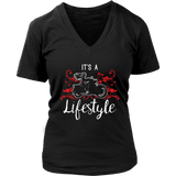 RED It’s a Lifestyle Women’s V-Neck T-Shirt-Short Sleeve