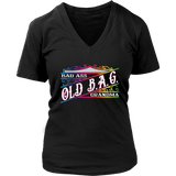 OLD B.A.G. RAINBOW Bad Ass Grandma Vneck Tee, 7 Colors