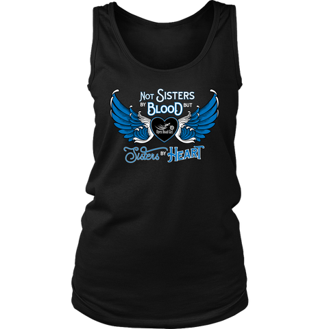 BLUE NOT SISTERS BY BLOOD...OPEN ROAD GIRL WIDEBACK TANK TOP