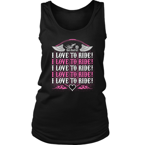 PINK I Love To Ride Full Back Women’s Tank Top