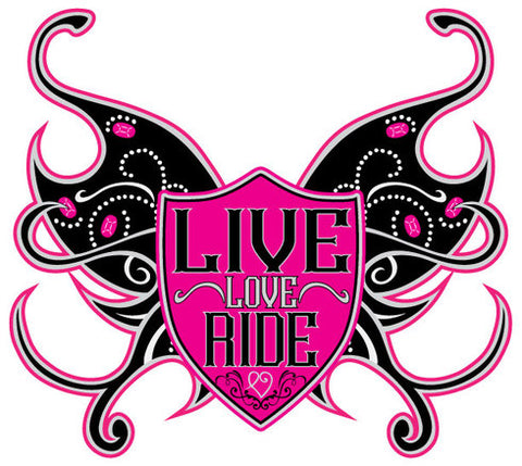 STICKER Shield Live/Love/Ride Window Decal Sticker