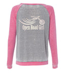Open Road Girl Fleece Raglan Crewneck Sweatshirt, 2 COLORS