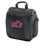 Black with Pink Travel Hanging Toiletry Bag by Open Road Girl