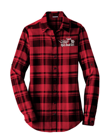Open Road Girl Ladies Plaid Flannel Tunic, 4 COLORS