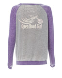 Open Road Girl Fleece Raglan Crewneck Sweatshirt, 2 COLORS