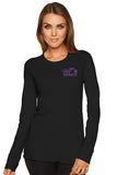 CHOOSE your LOGO color!  GLITTER Open Road Girl BLACK Thermal Long Sleeve Tee