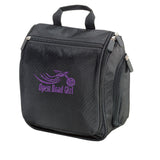 Black with Purple Travel Hanging Toiletry Bag by Open Road Girl