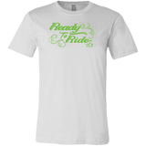 GREEN READY TO RIDE WITH SWIRLS MEN'S STYLE CREW NECK TEE