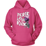 PURPLE Peace Love Ride Sweatshirt UNISEX Hoodie