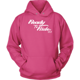 WHITE READY TO RIDE UNISEX PULLOVER HOODIE