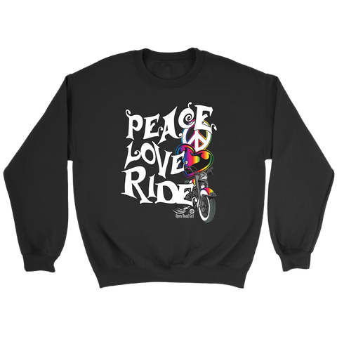 RAINBOW Peace Love Ride Unisex Crewneck Sweatshirt