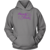 PURPLE READY TO RIDE WITH SWIRLS UNISEX PULLOVER HOODIE